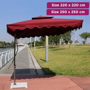 Large Outdoor Square Umbrella with Marble Base