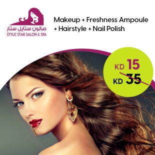 Makeup + Freshness Ampoule + Hairstyle + Nail Polish at Style Star Salon & Spa
