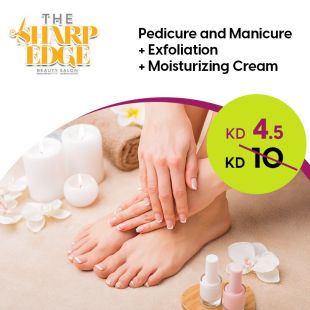 Pedicure Manicure + Scrub + Moisturizing Cream at The Sharp Edge Salon