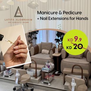 Manicure & Pedicure + Hand Nail Extensions at Latifa Alebrahim Salon