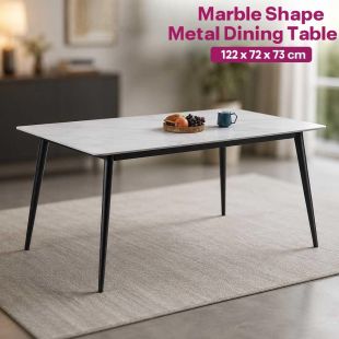 Marble Shape Metal Dining Table 122 × 72 × 73 cm