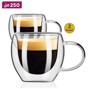 Double Wall Thermo Glasses Cup – 250ml- Set of 2