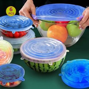 Silicone Stretch Lids- 6 packs