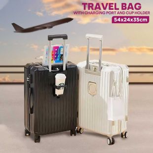 54cm Cabin Travel Bag with Charging Port and Cup Holder