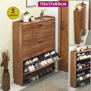 3 Layers Wooden Shoe Organizer