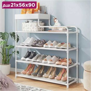 رف تنظيم أحذية متعدد الإستخدامات 5 طبقات 90 × 56 × 21 سم