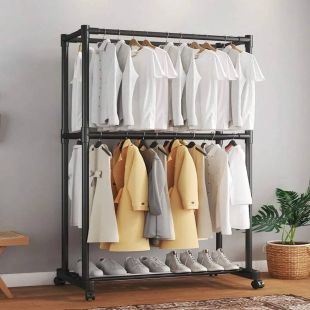 منظم ملابس تروللي 2 طبقة