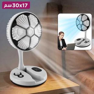 مروحة مكتب USB مع إضاءة ليلية 17 × 30 سم