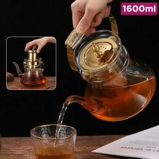 1600ml Glass Tea Pot with Metal Infuser