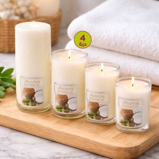 طقم شموع معطرة - 4 قطع