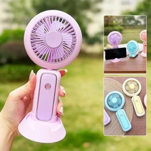 Mini Portable Foldable Fan with LED Light - Assorted Colors