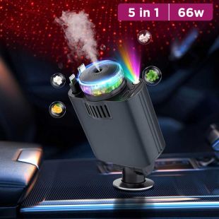 66W 5 in 1 Retractable Car Charger with Dual Cables and Aromatherapy Light