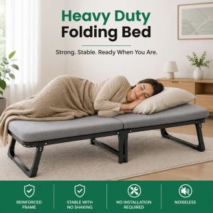 Folding Bed with Foam Mattress 185 x 60 x 38 cm