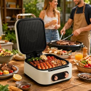10-in-1 Electric Grill with Cooking Pot 2.5L 1800W