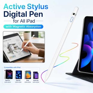 Active Digital Stylus Pen for iPad with Magnetic Attachment