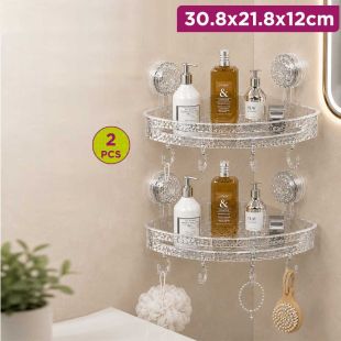 2Pcs Acrylic Corner Shower Shelf