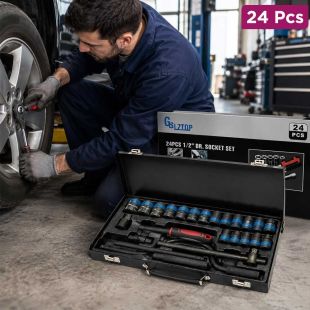 24-Piece 1/2-Inch Drive Heavy-Duty Socket Tool Set