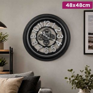 3D Gear Silent Quartz Wall Clock 48x48 cm