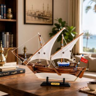 Decorative Wooden Dhow Boat Model 42x32 cm