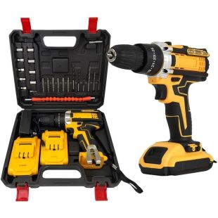 21V Cordless Drill Kit with 2 Batteries and Storage Case