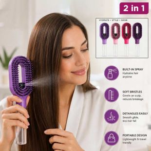 2-in-1 Spray Hair Brush with Water Tank