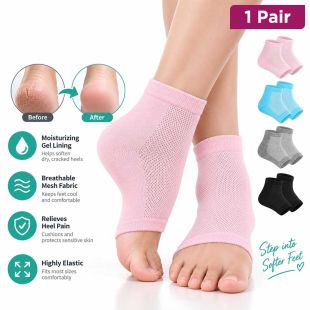 Moisturizing Gel Heel Socks - 1 Pair Assorted Colors