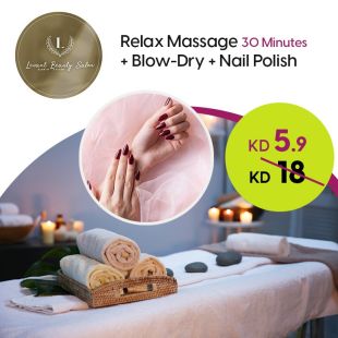 Relax Massage 45 Minutes + Blow-Dry + Nail Polish from Levant Salon