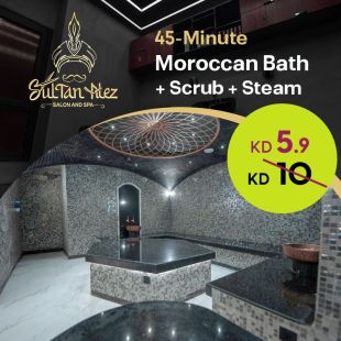 Moroccan Bath + Scrub + Steam (45 min) from Sultan Alez Salon & Spa 