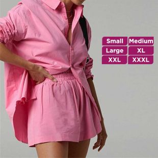 Casual Two-Piece Set - Shorts + Blouse