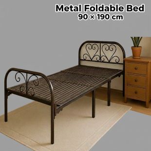 سرير معدني قابل للطي 90 × 190 سم