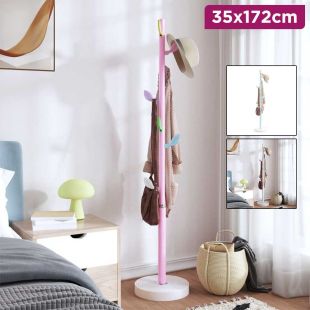 Metal Leaf Design Coat Rack with 8 Hooks 35 x 172cm