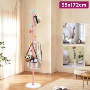 Metal Mushroom Tree Design Coat Rack with 8 Hooks 35 x 172cm