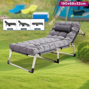 Metal Padded Folding Bed 190 × 68 × 32cm