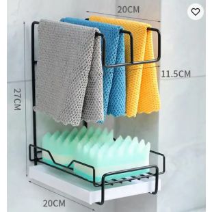 رف حوض مطبخ معدني يثبت على الحائط