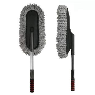 منفضة غبار من المايكروفايبر لتنظيف السيارات مع مقبض قابل للفصل والتمدد