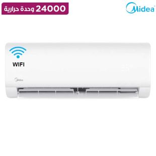 مكيف سبليت عاكس قوة 24000 وحدة حرارية للتبريد والتدفئة يدعم الواي فاي - أبيض من Midea