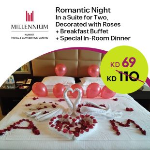 Enjoy a Romantic Night with Breakfast Buffet & Dinner for 2 Persons at Millennium Hotel & Convention Center