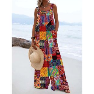 جمبسوت صيفى بدون أكمام بتصميم Mixed Color للسيدات