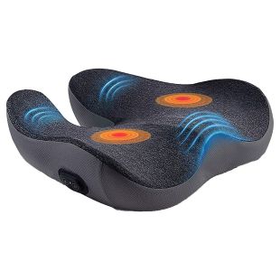 Green Lion Rechargeable Memory Foam Massage Seat Cushion with Heat Therapy