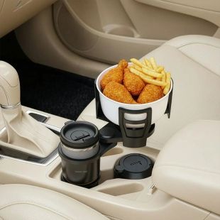 2 in 1 Car Cup Holder with Food Tray by Green Lion