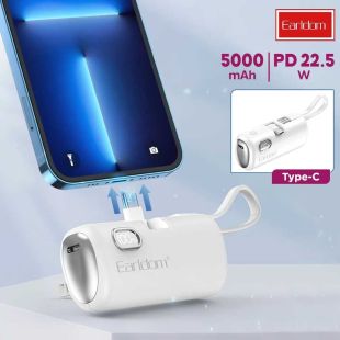5000mAh Pocket Power Bank PD 22.5W (Type-C or Lightning) with Type-C Cable by Earldom
