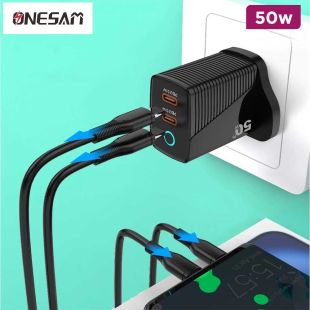 ONESAM 50W Dual-Port Type-C GaN Fast Charger