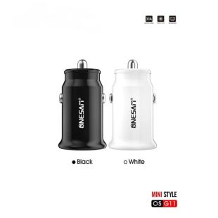 شاحن سيارة منفذ USB-A مزدوج 3.1 أمبير من Onesam أسود