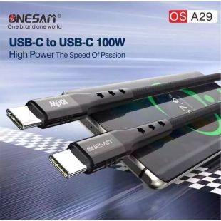 كيبل شحن Type-C إلى Type-C بقوة 100 واط وطول 2 متر من ONESAM