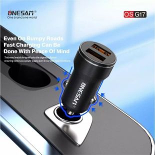 شاحن سيارة منفذ USB ثنائي 3.1 أمبير من Onesam