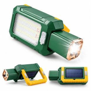 كشاف LED قابل للشحن بالطاقة الشمسية مع إضاءة جانبية وقاعدة مغناطيسية