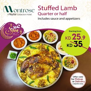 Enjoy Stuffed Lamb (Ouzi) from Montrose Hotel - Free Zone