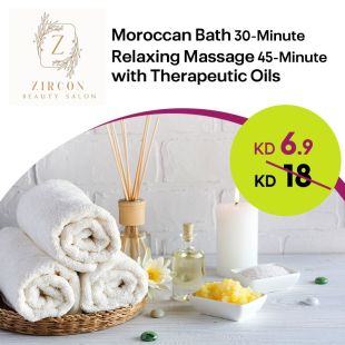 30-minute Moroccan Bath + 45-minute Relaxing Massage With Therapeutic Oils at Zircon Salon