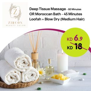 60-Minute Deep Tissue Massage or 45-Minute Moroccan Bath at Zircon Salon