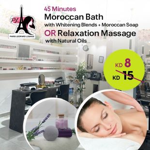45-Minute Moroccan Bath with Brightening Blends or Relaxation Oil Massage at Paris Leopard Lounge Salon